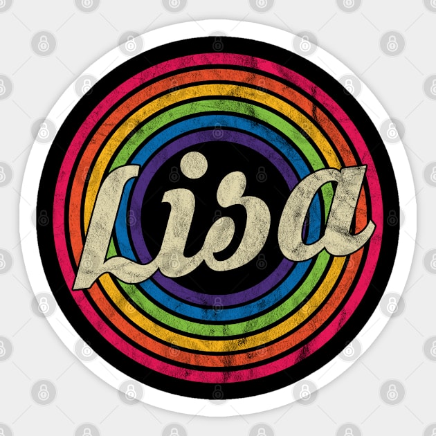 Lisa - Retro Rainbow Faded-Style Sticker by MaydenArt